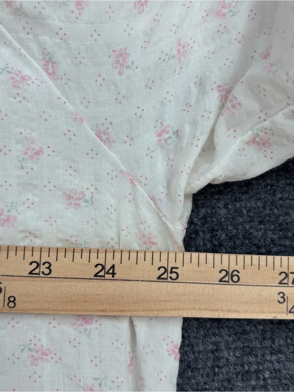 VTG Miss Elaine Grandmacore White Pink Floral Seersucker Nightgown Womens L
